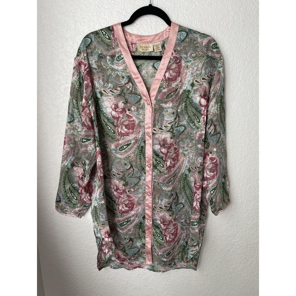 Vintage Victoria's Secret Womens Nightgown Size M/L‎ Pink Floral Sleep Shirt